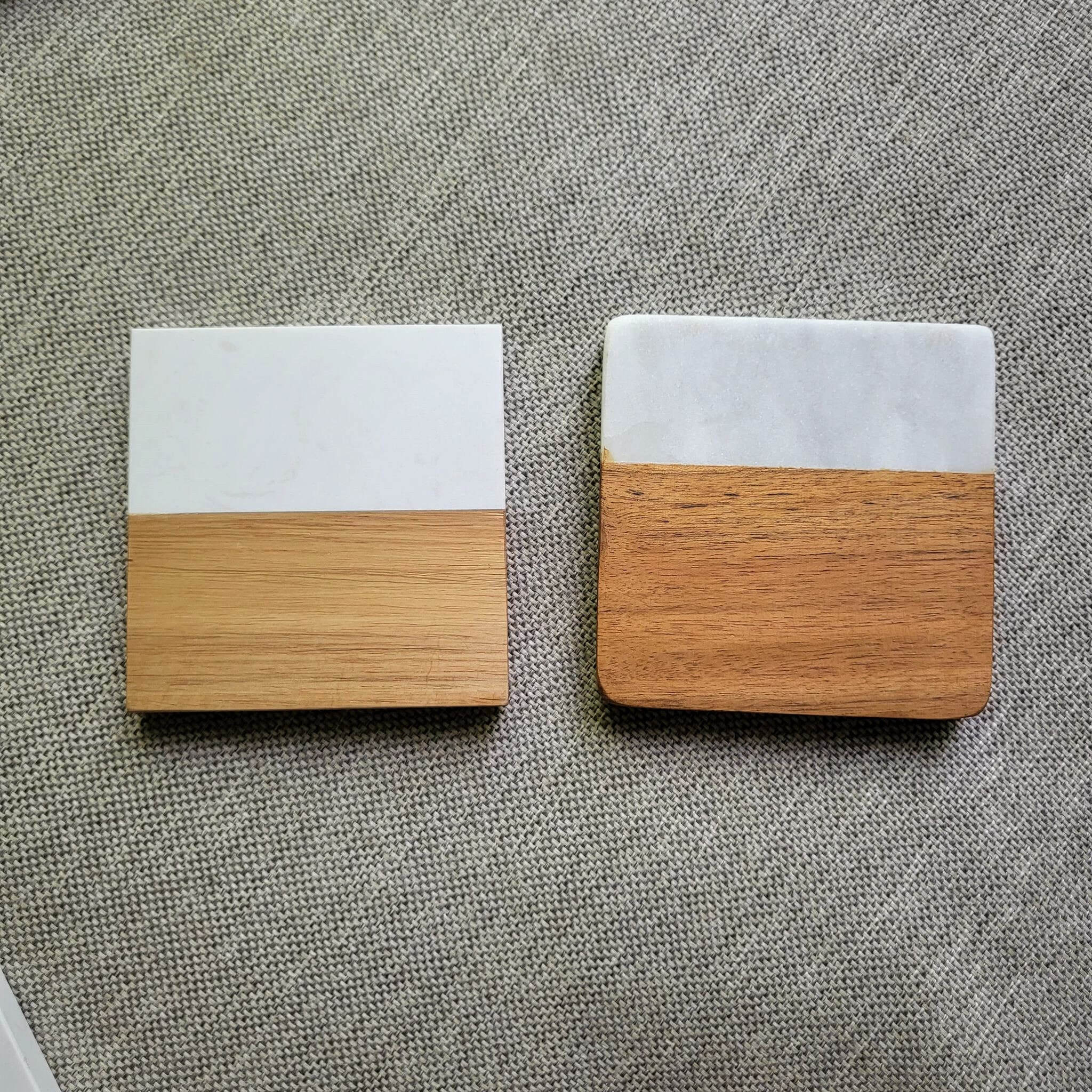 Acacia Wood Coasters 2024 with Oregon-Made Wool