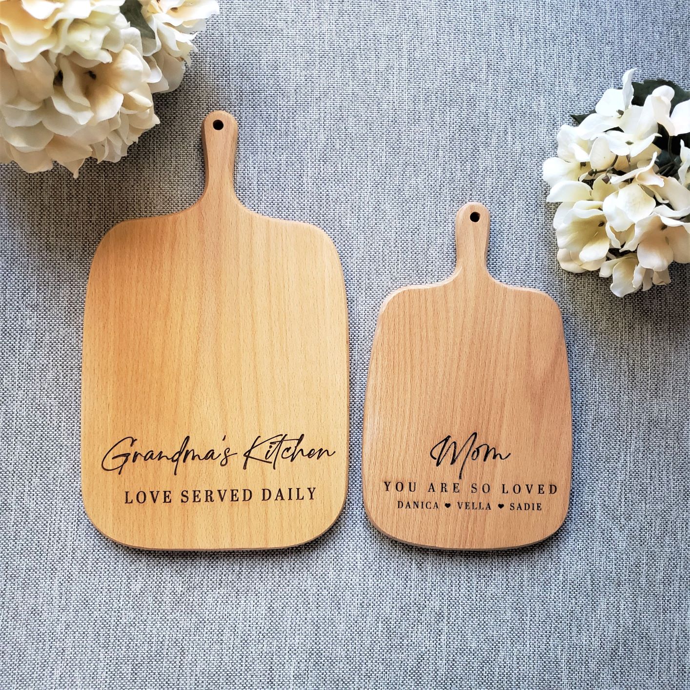 Love You Mom Personalized Cutting Board - Personalized Cutting